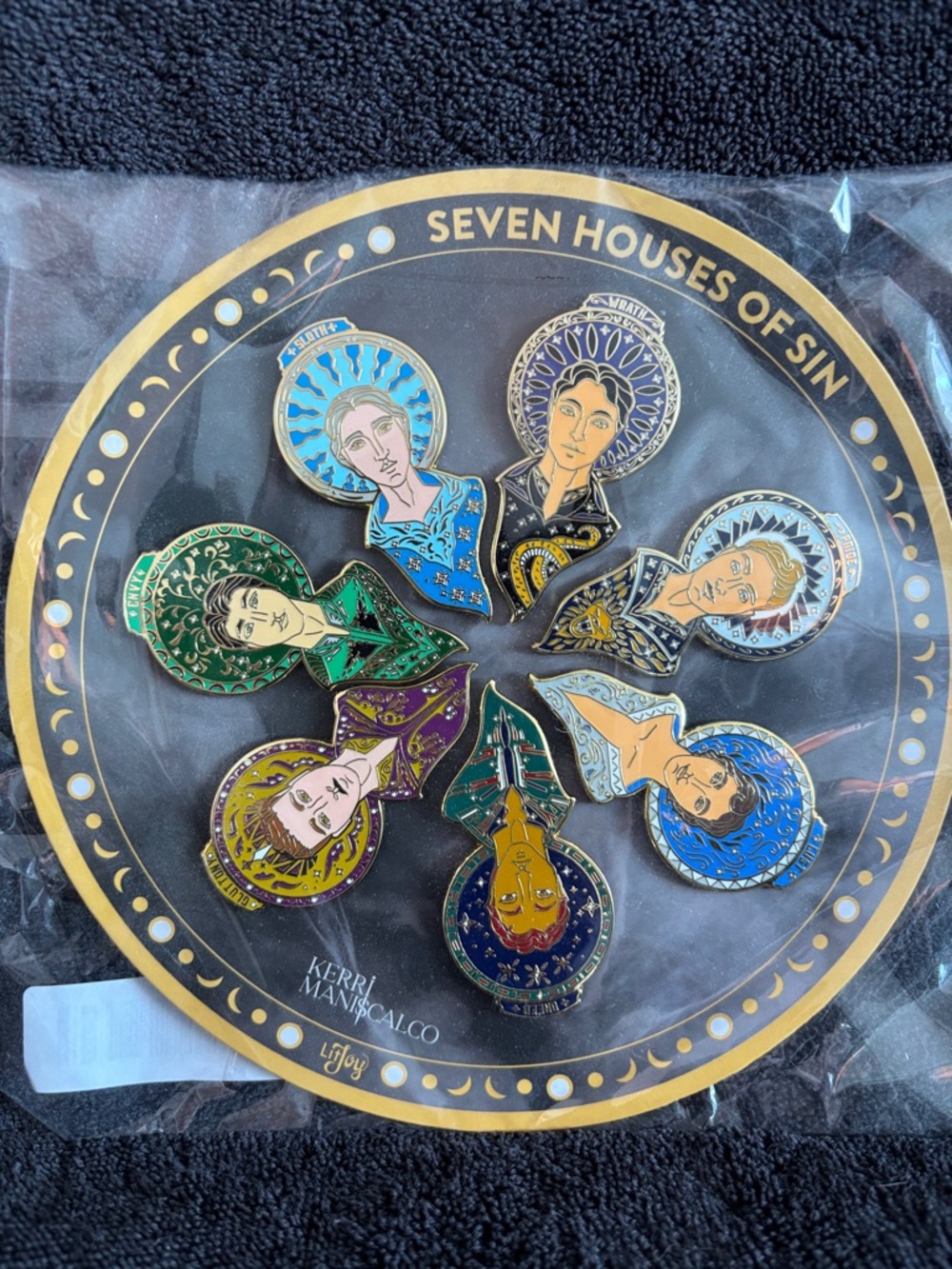 Seven Houses of Sin Enamel Pin Set - Colorful Collector Pack from LitJoy Crate